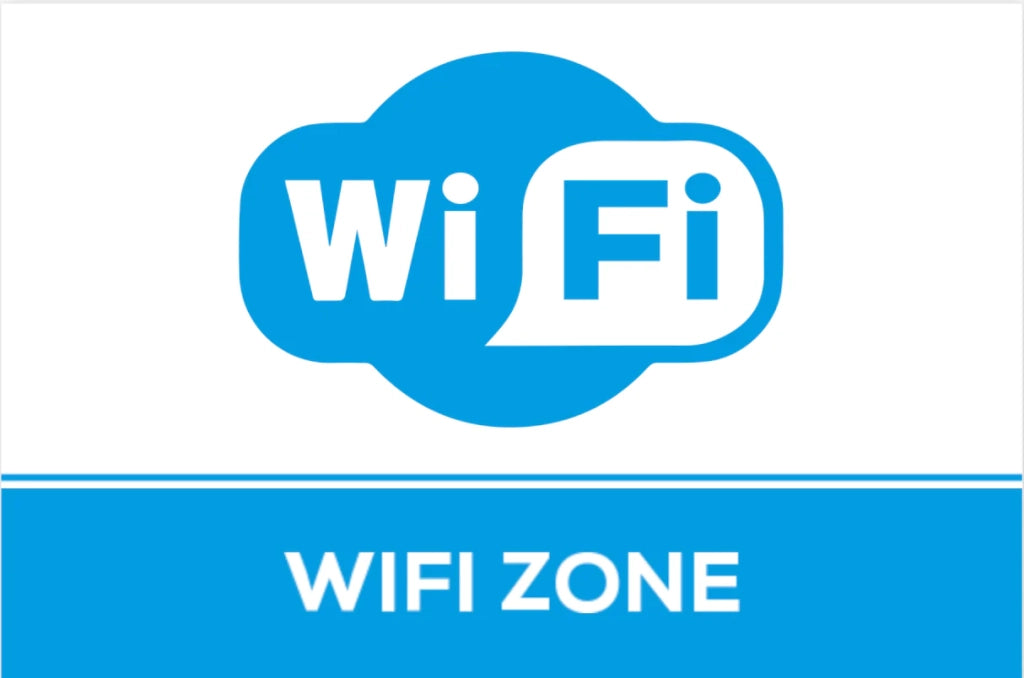 Adesivo Segnaletica WIFI ZONE Varie Misure - Lato interno - 15 x 10