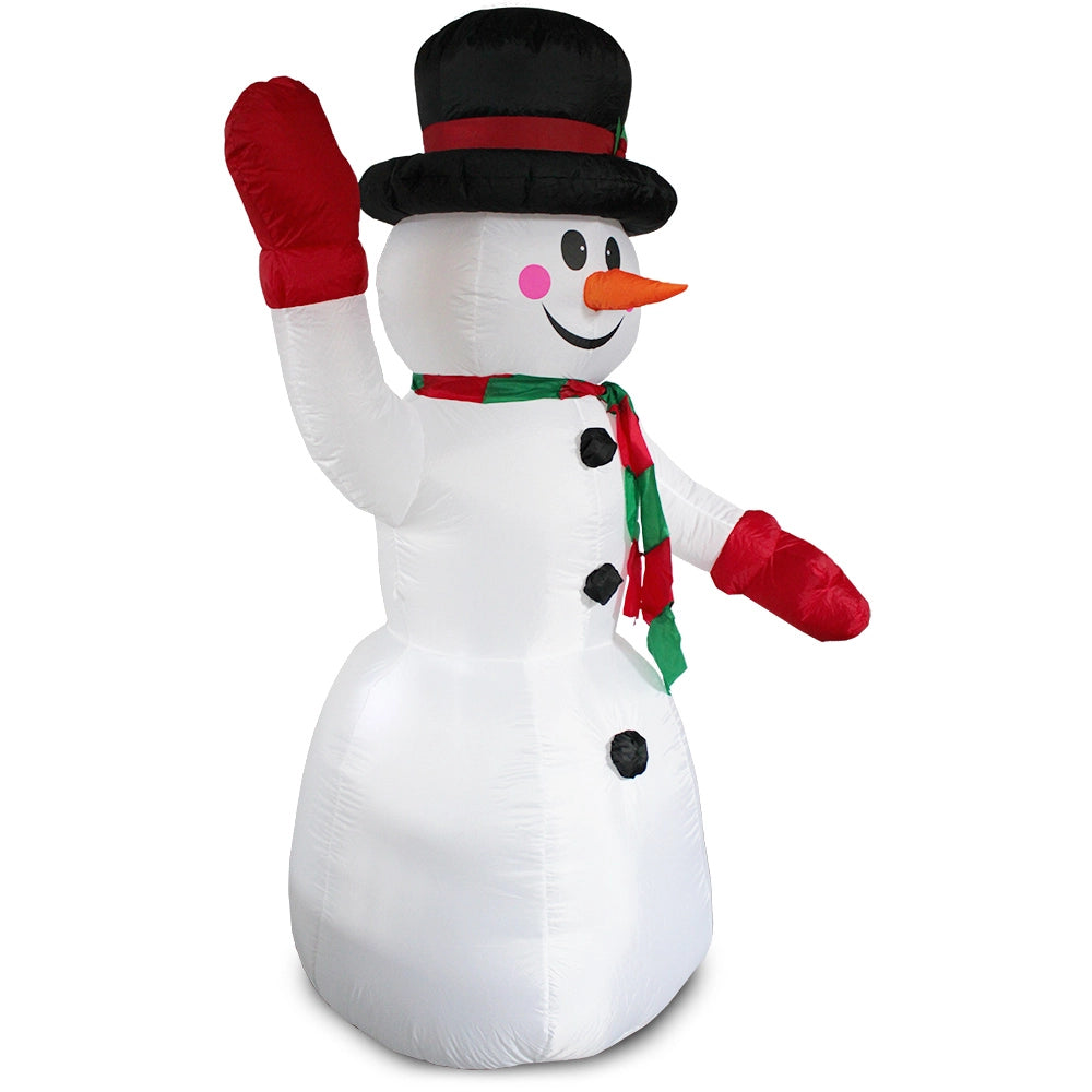 [en.casa] Pupazzo di neve gigante gonfiabile 240cm con 4 LED Uso interno e esterno