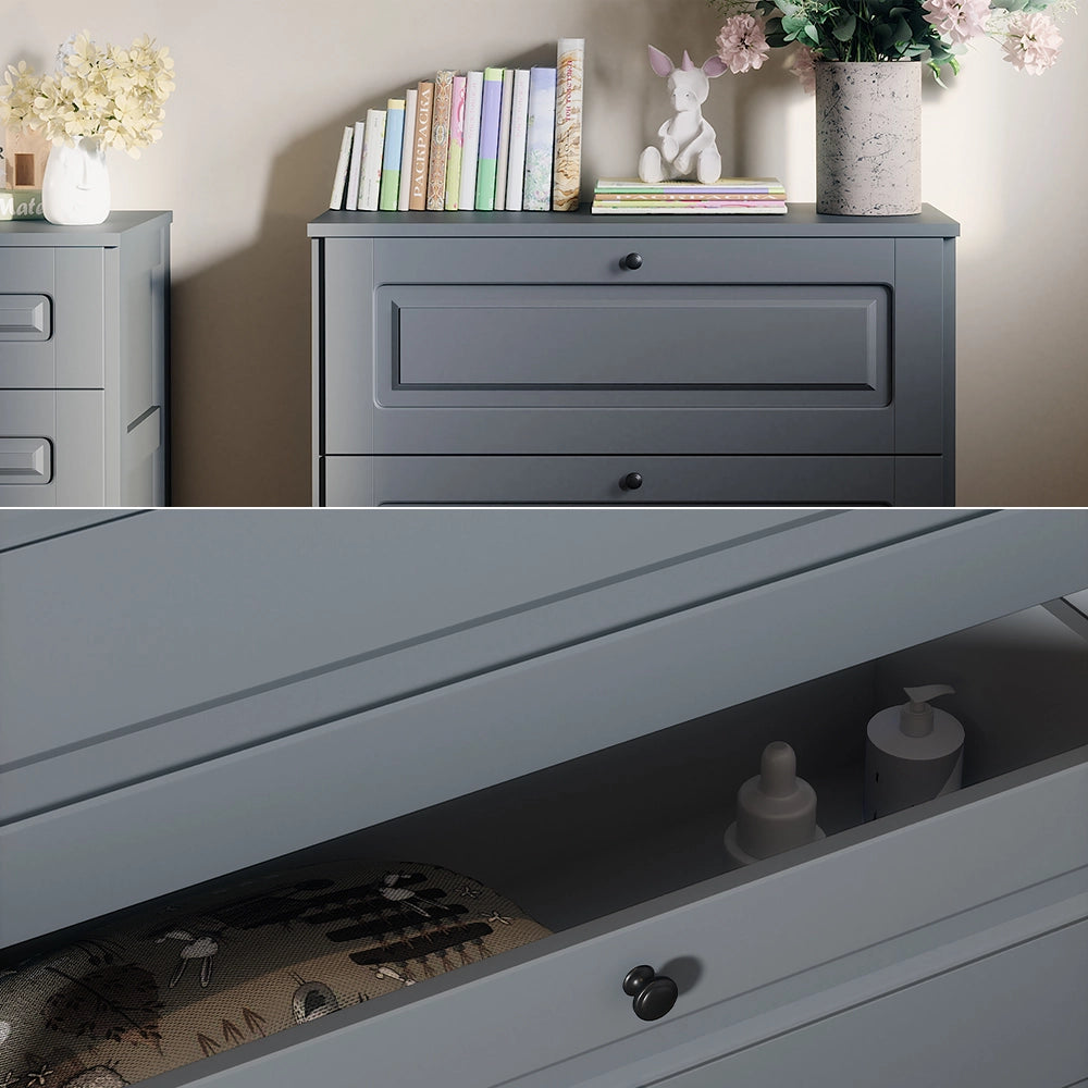 Vitalispa Fasciatoio Grigio 108 x 98 cm con 2 cassetti