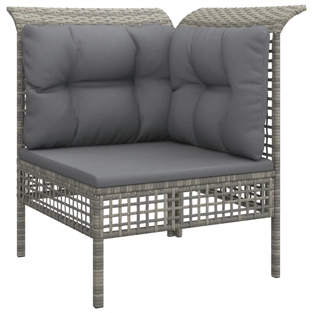Set Divani da Giardino 5 pz | Set Salotto da Giardino con Cuscini in Polyrattan Grigio
