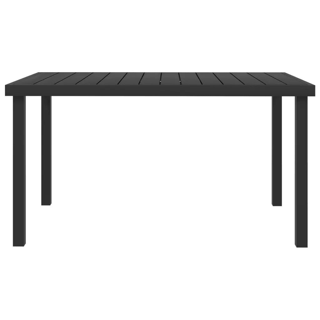 Tavolo da Giardino Nero 140x90x74 cm in Alluminio e WPC 312207