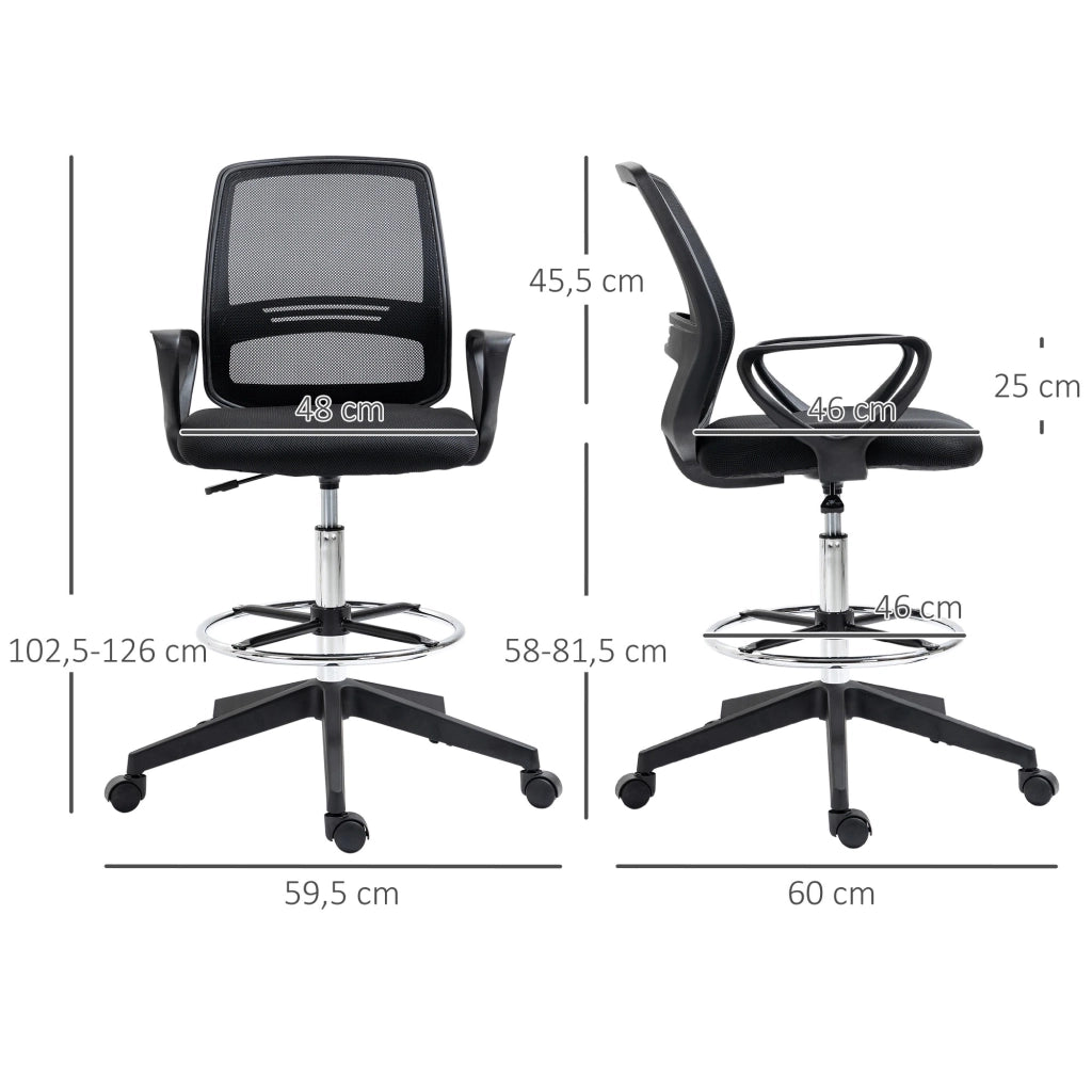 SEDIA DA UFFICIO Girevole regolabile 68x66x100-120 cm Nero Plastica
