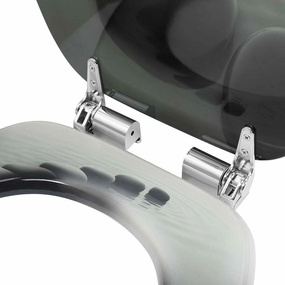 Trade Shop - Copriwater Universale Con Stampa Pietre Zen Copri Tavoletta Wc Bagno Legno Mdf -        3,5