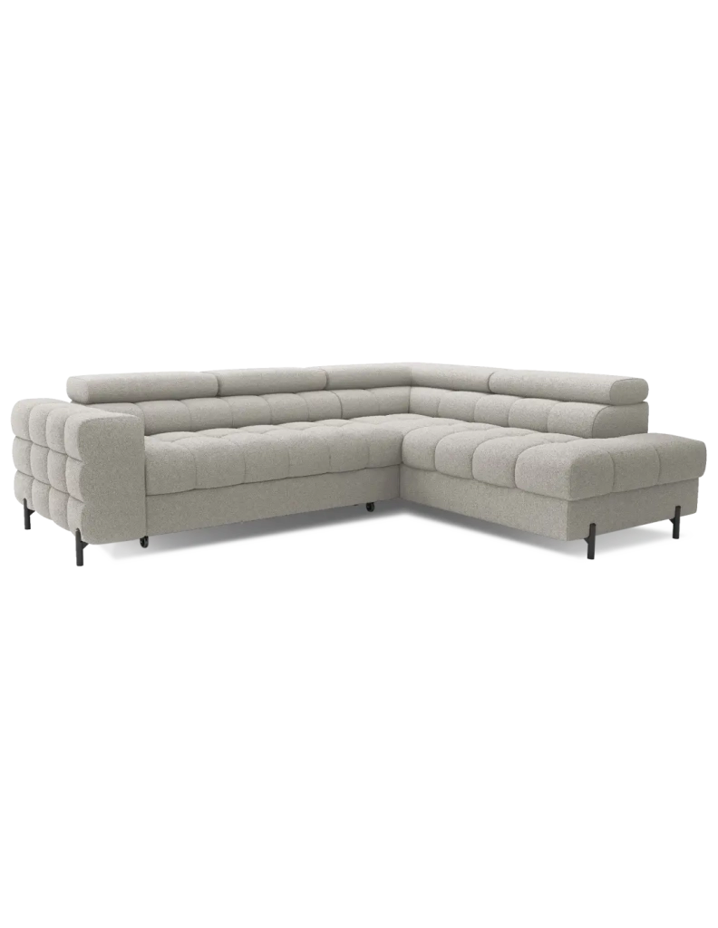 Divano angolare destro convertibile Beige 5 posti FERRUM con chaise longue 276x93x200cm