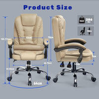 Sedia da Ufficio Ergonomica - RATTANTREE - Poltrona Direzionale con Sedile Largo - Marrone