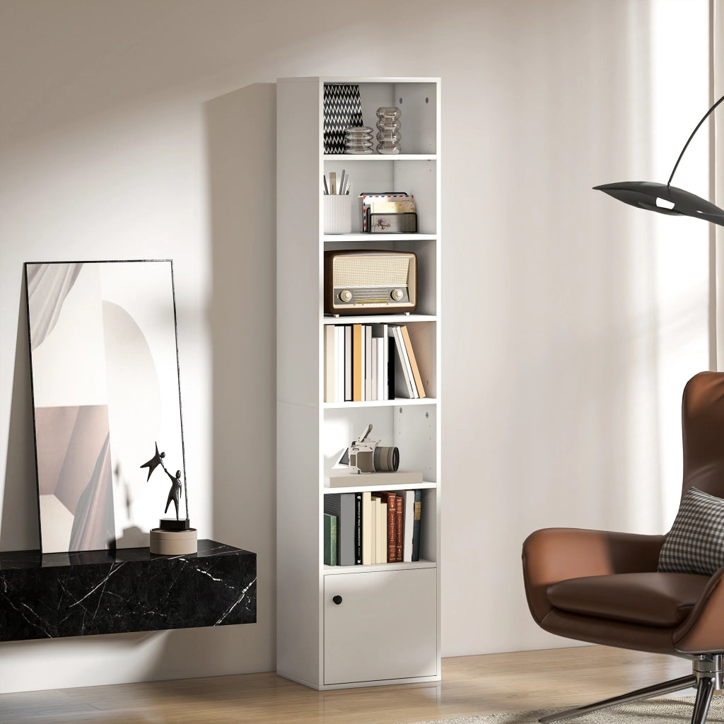 Libreria 7 Ripiani ¨C Xylo ¨C Bianco con Ante 40x30x180 cm