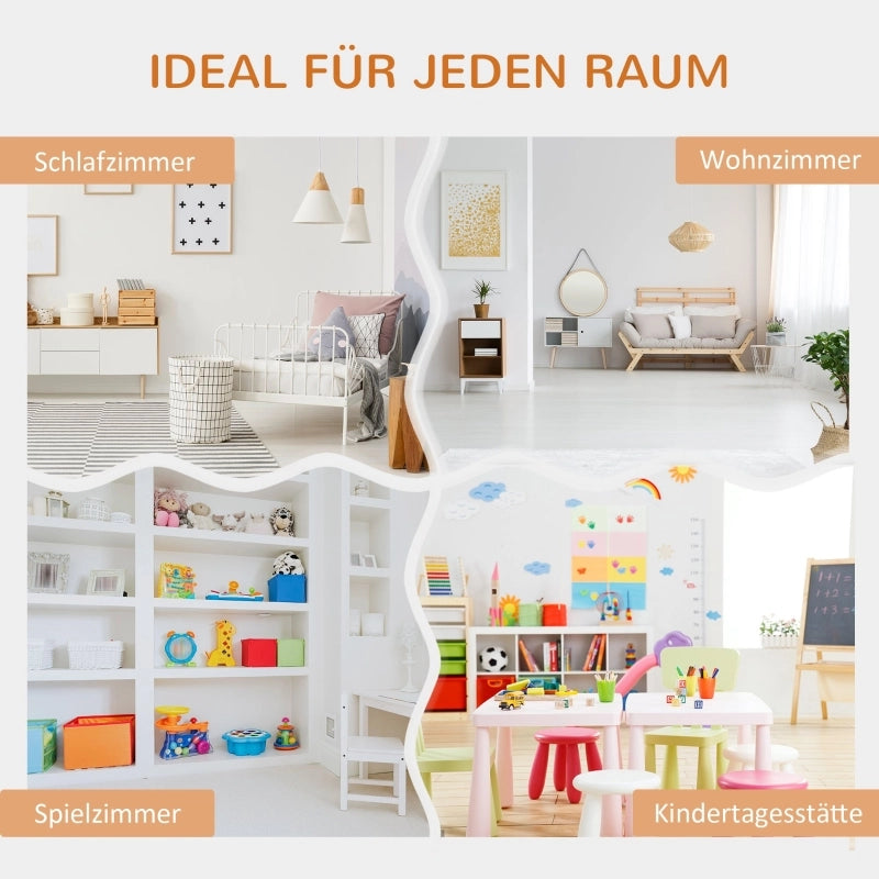 Scaffale per bambini con panca e 6 scomparti, include 3 cuscini, grigio/naturale, 103x30x62 cm, da 3 anni