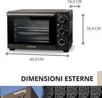 Innoliving Forno Elettrico 15 Litri INN-797, Potenza 1200W, Timer 60 Minuti, Temperatura Regolabile fino a 230°C, Cottura Ventilata, Compatto e Versatile, Perfetto per Casa e Ufficio
