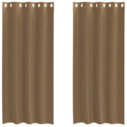 Tende in Voile con Occhielli 2 pz Marrone Chiaro