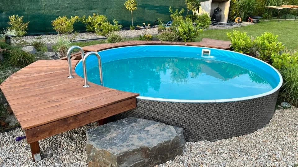 Azuro 3,6 x 1,2 m, RATTAN - senza scala e filtro, con fori fuori asse
