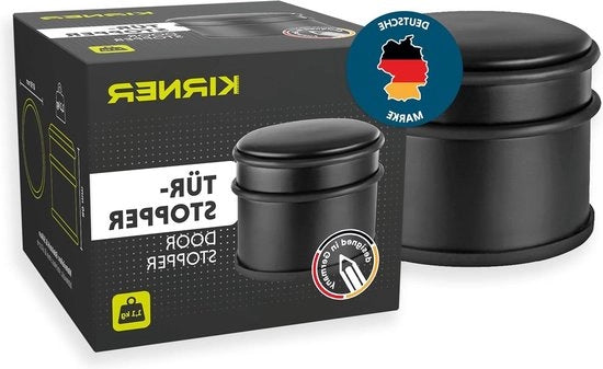 Stoppero elegante e moderno in materiale nero opaco - 11 kg - anello in gomma - stoppero per porte con alto profilo - protezione porte