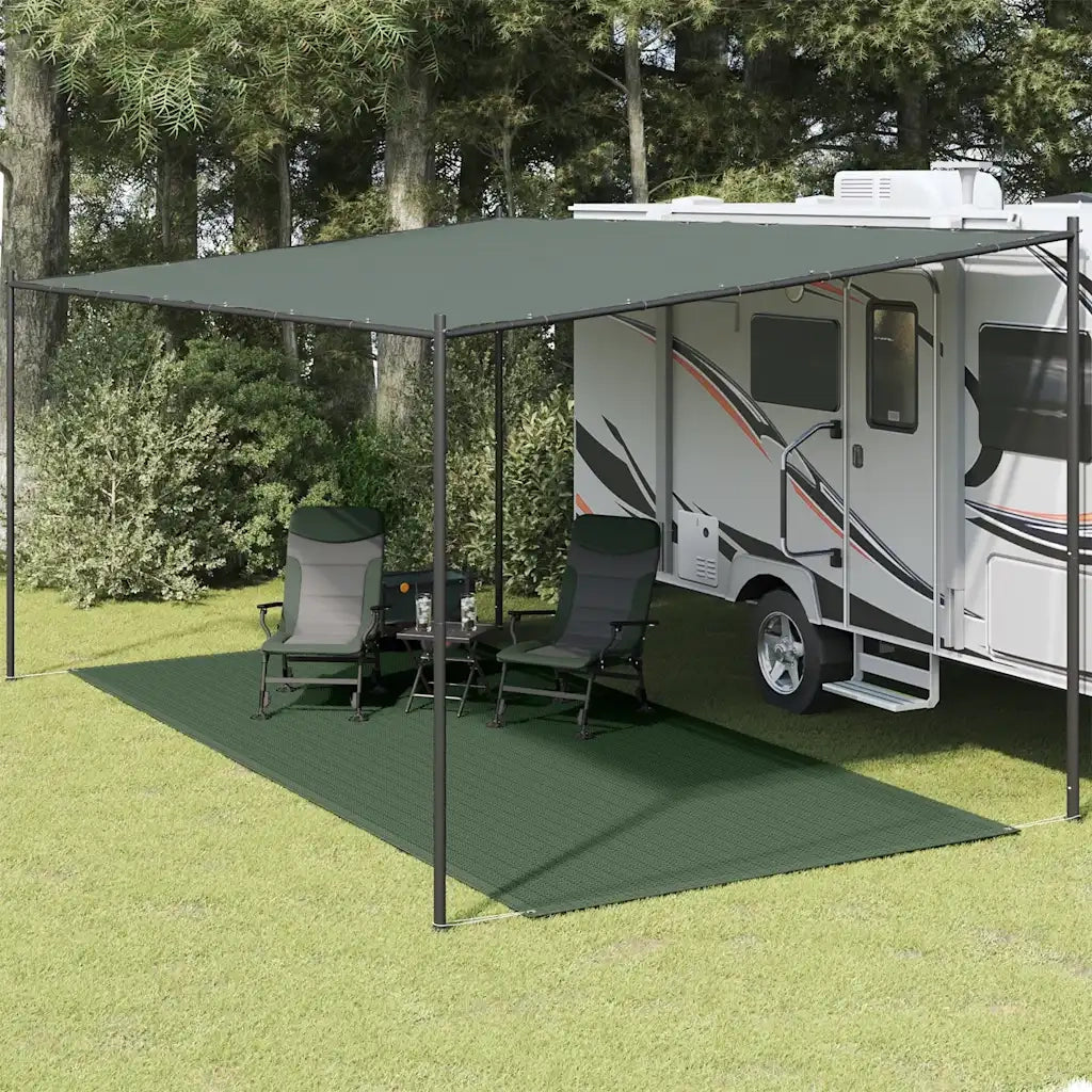 Tappeto da Tenda 250x550 cm Verde Scuro in HDPE 310706
