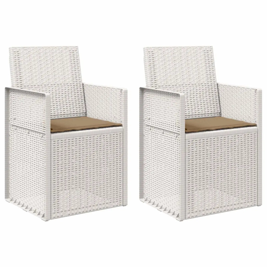 Sedie da pranzo da giardino 2 pcs Bianco e Tortora PP