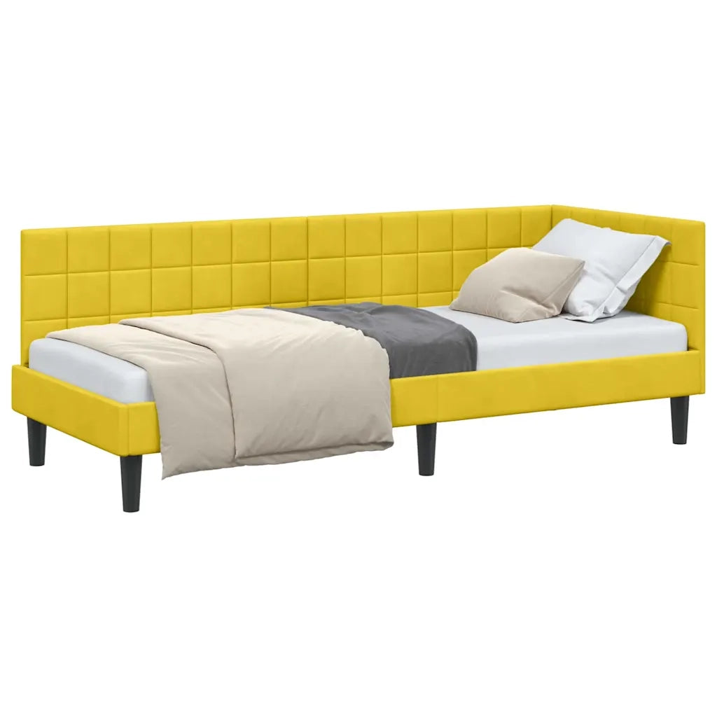 vidaXL Cornice del letto ad angolo Giallo 80 x 200 cm Velluto