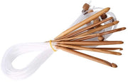 Set di uncini con cavo in plastica - Uncini in bambù - 12 misure - Materiale duraturo - Adatto per principianti/professionisti - Peso leggero 127 g
