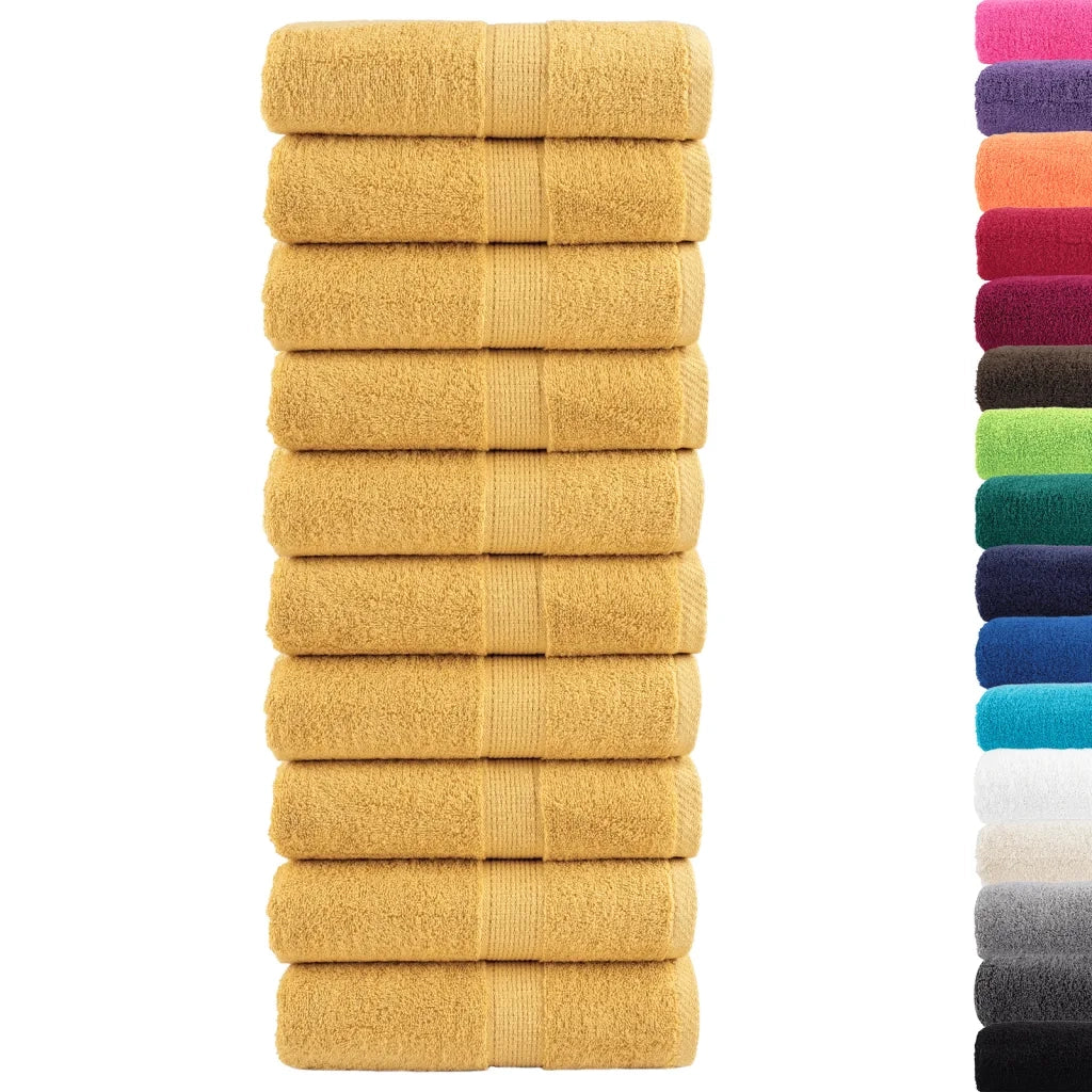 Asciugamani per ospiti Premium SOLUND 10 pz | Teli per bagno Oro 30x50 cm 600 g/m2