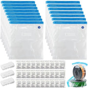 Set di 15 sacchetti vuoti, filamento, sacchetti vuoti con 30 medi in materiale impermeabile, 3 clip di chiusura per la conservazione di PLA ABS PETG TPU (34 x 30 cm)