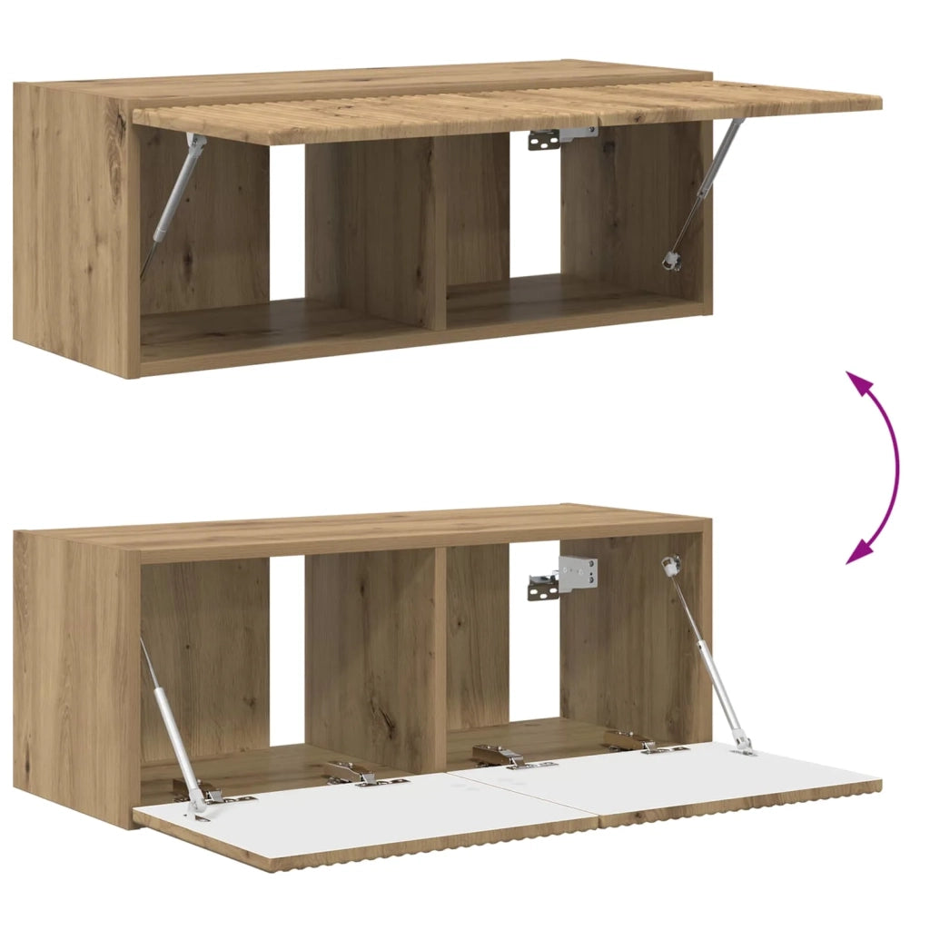Set di Mobiletto da TV a Parete 4 pcs Rovere artigianale