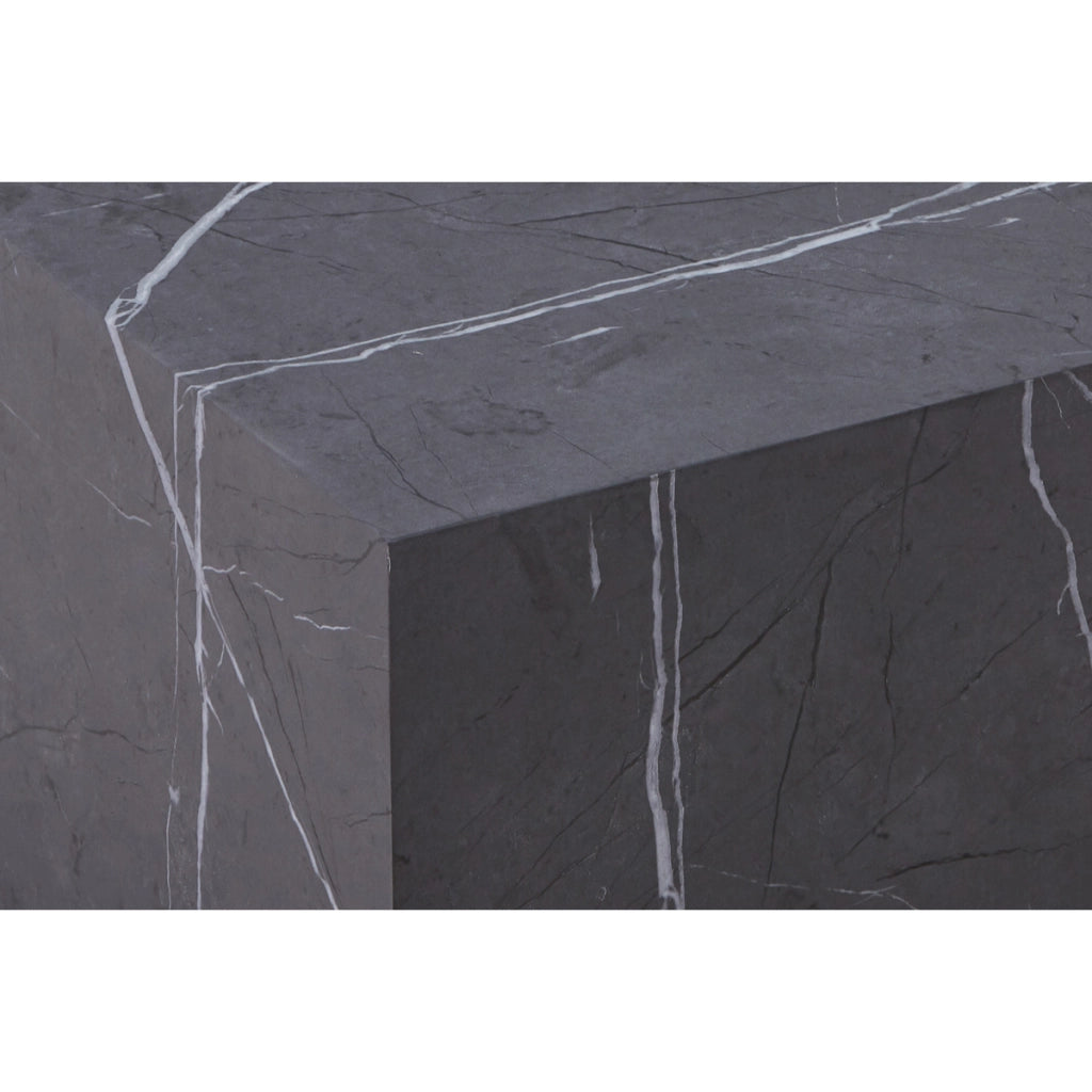 Tavolino basso Cuboid 100 effetto marmo grigio