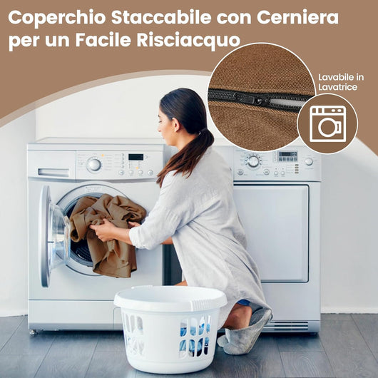 3 in 1 Divano Letto, Materasso da Pavimento 15 cm in Schiuma ad Alta Densità Traspirante, Letto Ospite Portatile per Soggiorno Camera (Marrone)