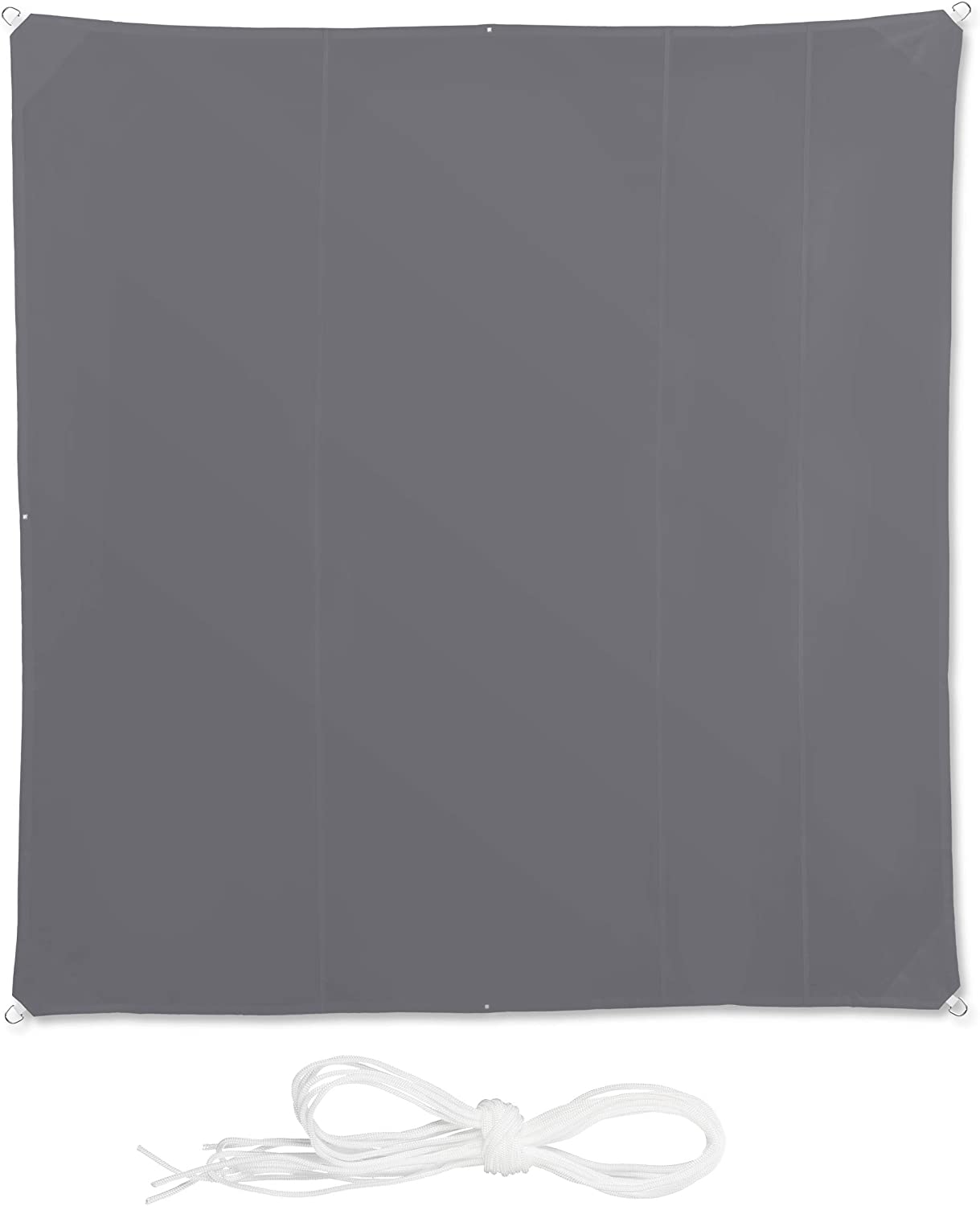 Vela ombreggiante quadrata 5 x 5 m grigia 13_0002929_4