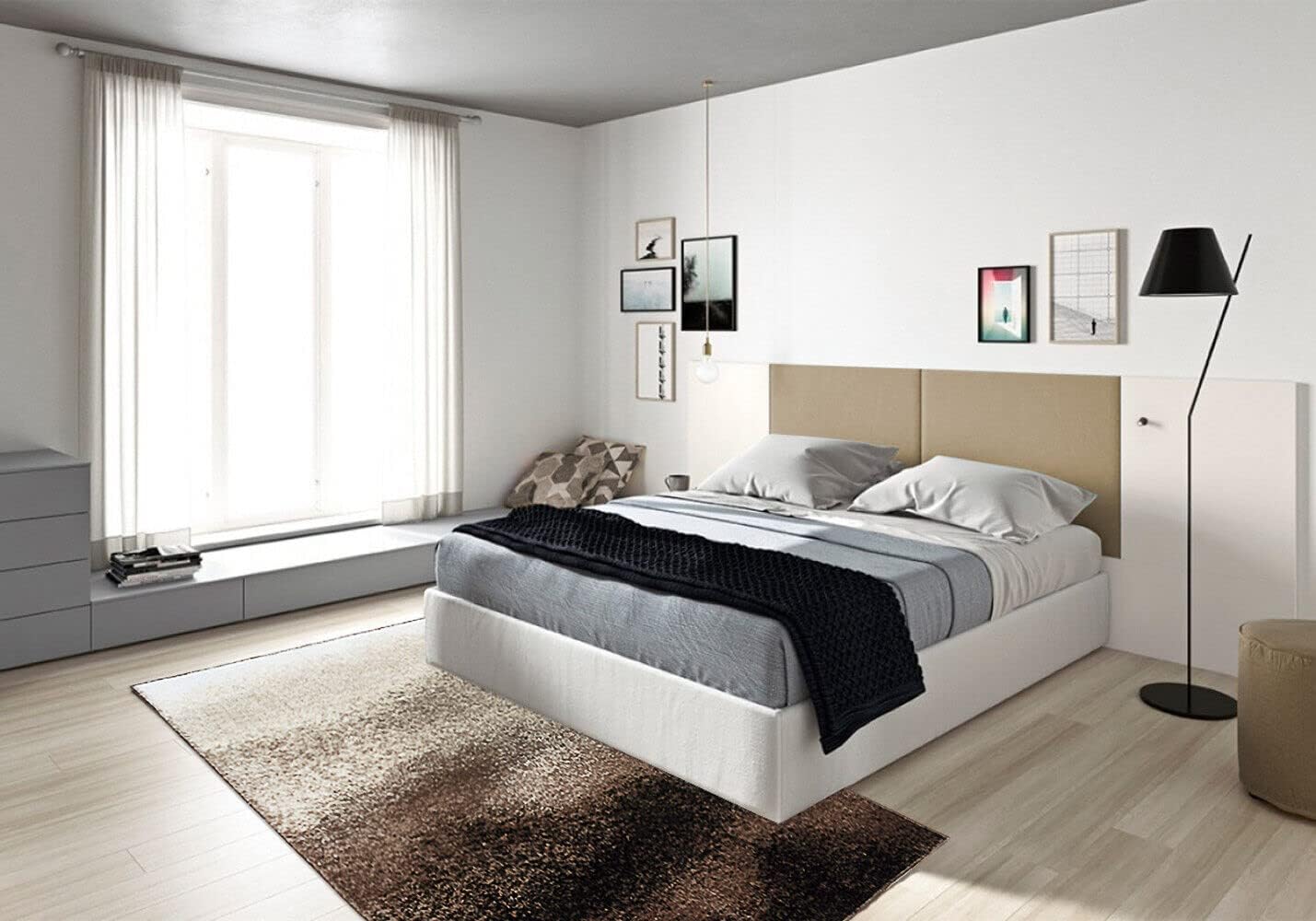 Tappeto Salotto Bagno 60x100 cm Effetto Sfumato Arredo Camera Scendiletto Pelo Corto Marrone