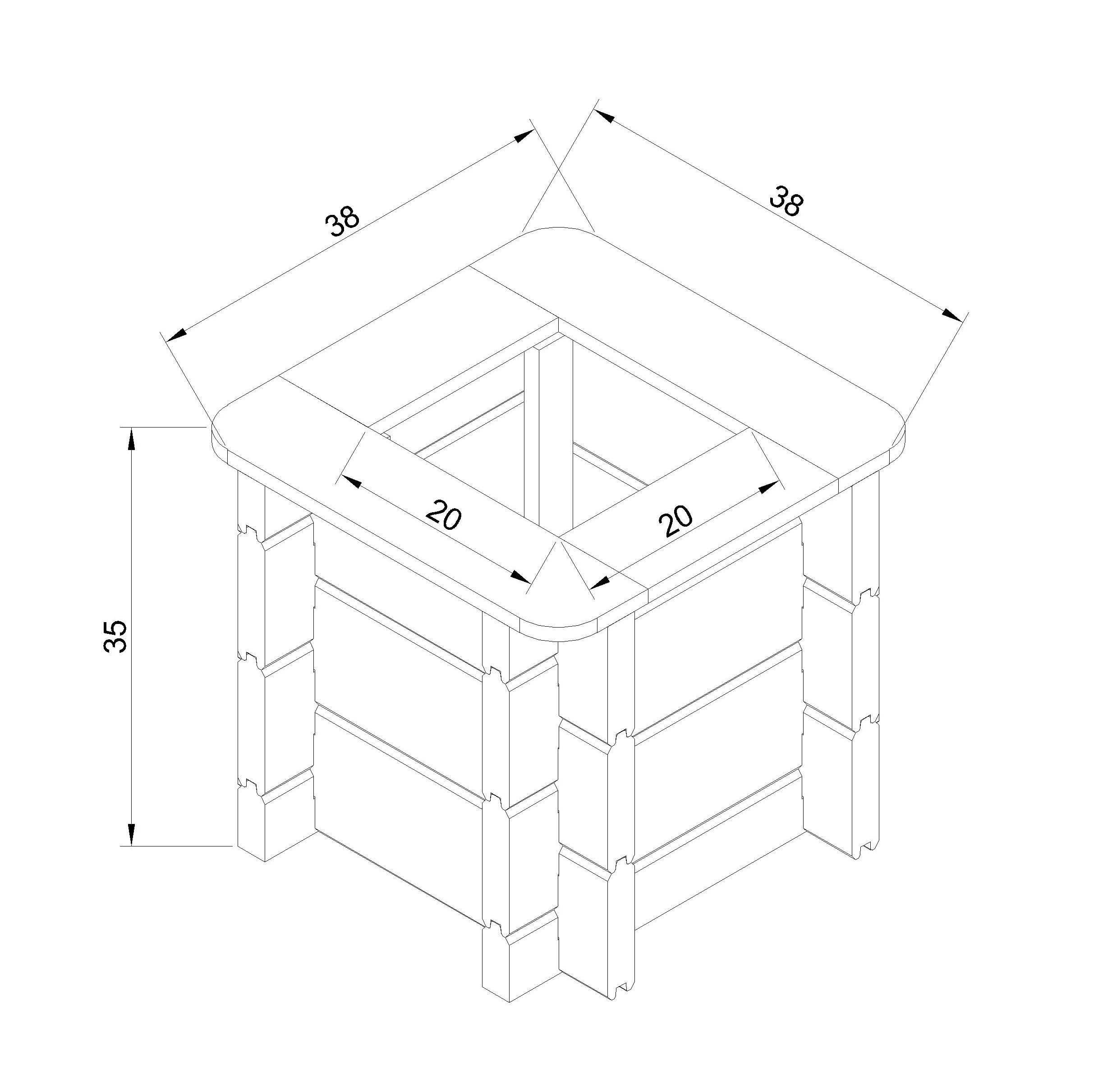 L'aiuola di giardino sopraelevata in legno - 38x38x35 cm - Timbela M610