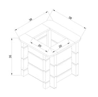 L'aiuola di giardino sopraelevata in legno - 38x38x35 cm - Timbela M610