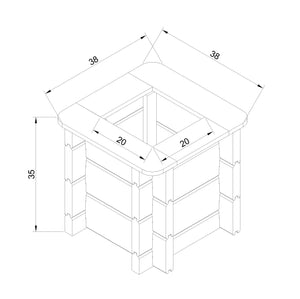 L'aiuola di giardino sopraelevata in legno - 38x38x35 cm - Timbela M610