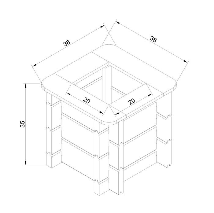 L'aiuola di giardino sopraelevata in legno - 38x38x35 cm - Timbela M610