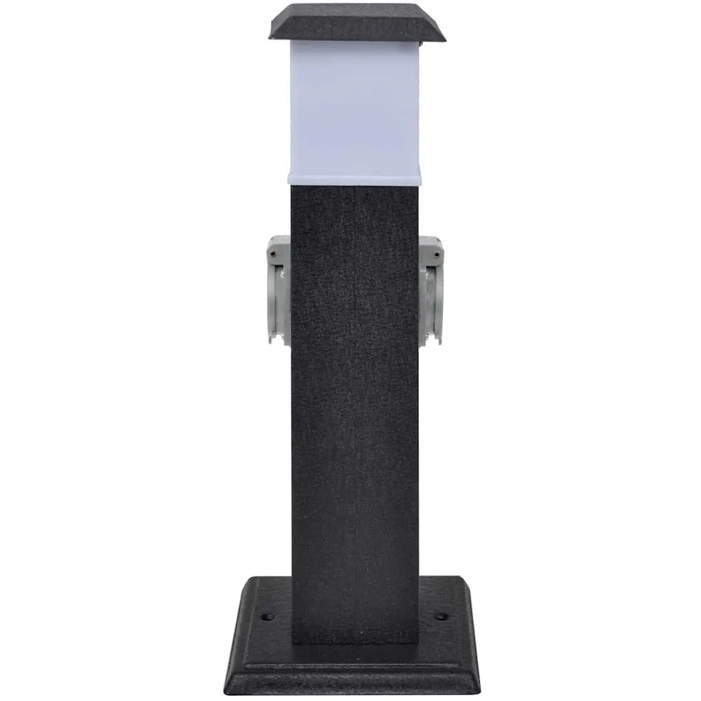 Presa Elettrica da Giardino a Pilastro Nera con Luce CFW7444194