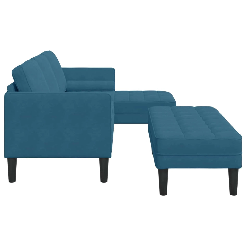 Set di divani con cuscino 2 pcs Blu Poliestere 3329273