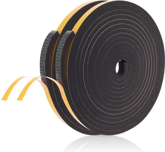 Tappetino adesivo autoadesivo per porte e finestre - 10m isolante acustico e resistente all'acqua - gomma spugnosa 12mm x 6mm