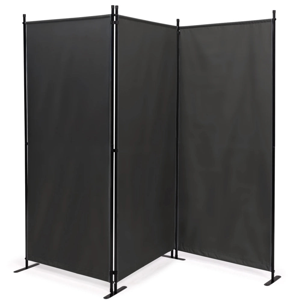 IDMarket - Schermo pieghevole a 3 pannelli su gambe, 250 x 180 cm, grigio antracite