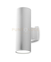 GES1007- APPLIQUE IN ALLUMINIO 2 LUCI ATTACCO E27 COLORE BIANCO IP65