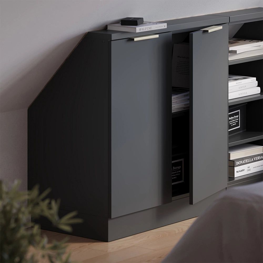 Mobile sottotetto Rion Antracite-oro/Antracite 80 x 83.8 cm con 2 porte Vicco