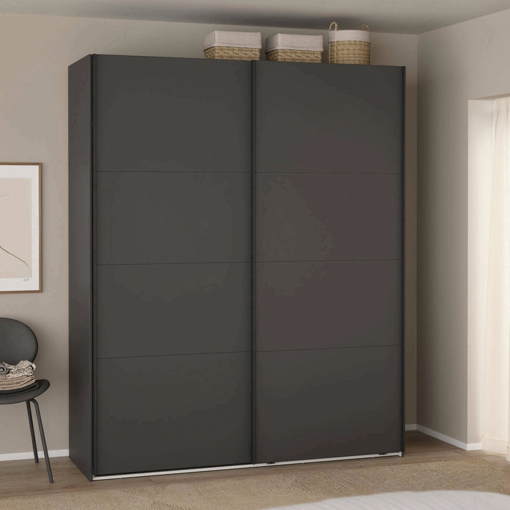 Guardaroba 2 ante\ Gomer, Mobile multifunzionale, Mobiletto scarpiera, Guardaroba porta scarpe, 179x65 h220 cm, Grigio