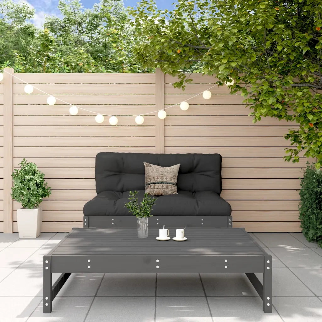 Salotto da Giardino-Set Salotto da Giardino 2 pz Grigio in Legno Massello di Pino