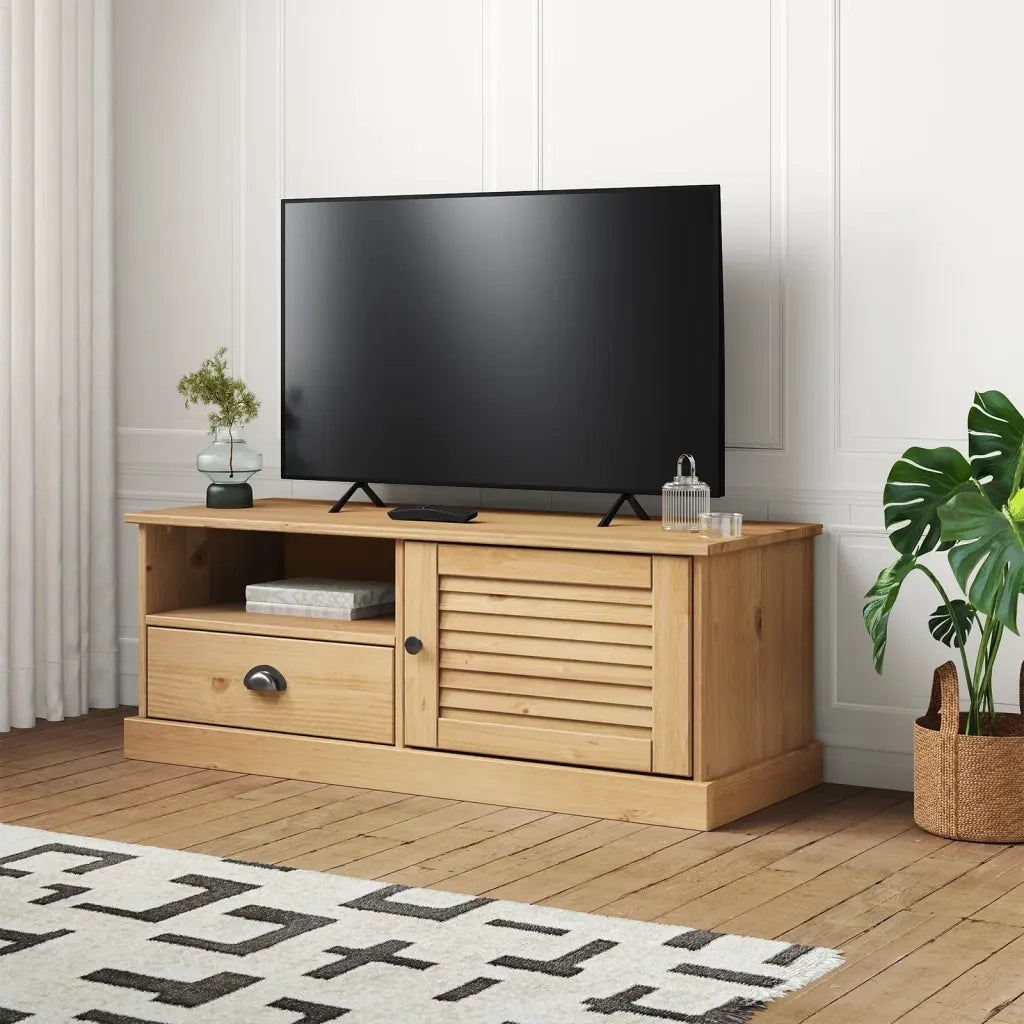 Mobile Porta TV VIGO 106x40x40 cm in Legno Massello di Pino 353175
