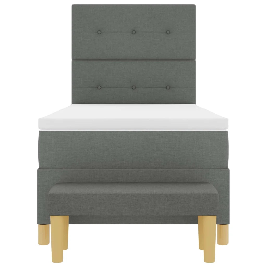 Letto a molle con materasso Grigio scuro 100 x 200 cm Tessuto 3344276