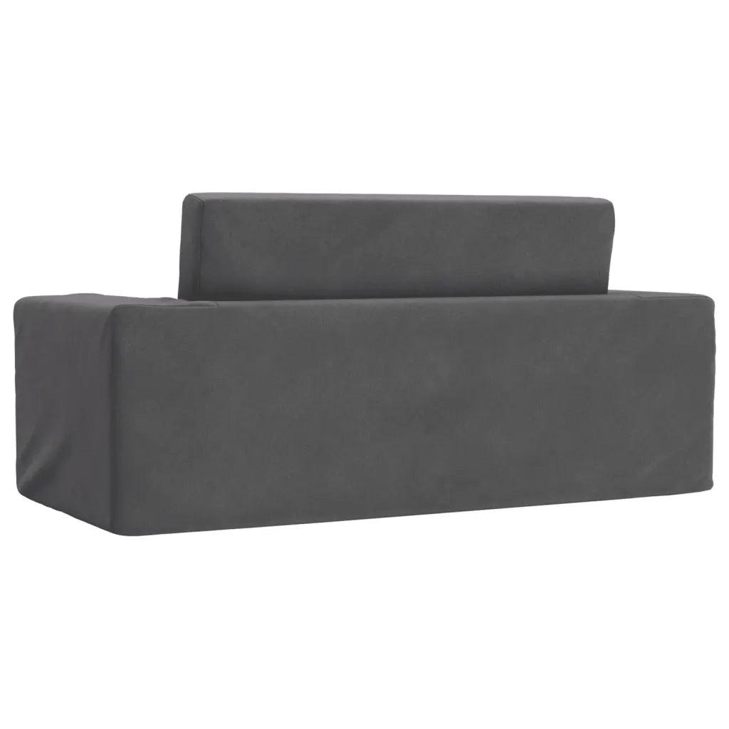 Divano letto | Sof¨¤ letto | Letto singolo per Bambini a 2 Posti Antracite in Morbido Peluche