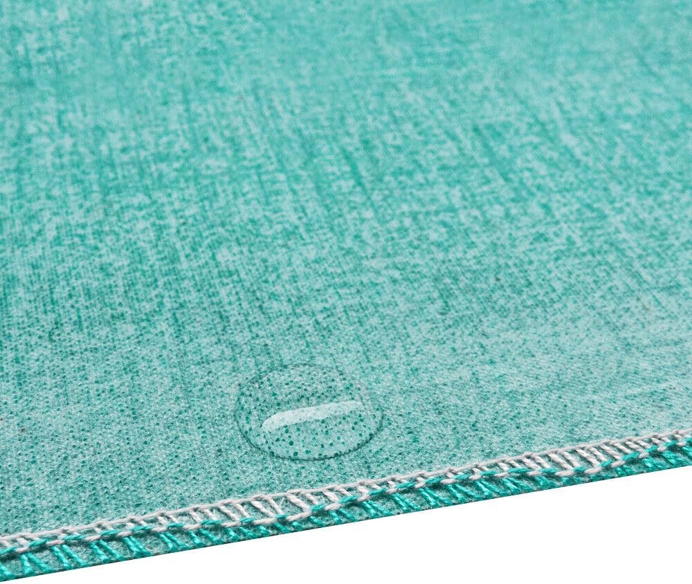 Tovaglia Tavolo Cucina 135x230 cm Antimacchia Bordata Plastificata Copritavolo Pastello Turchese