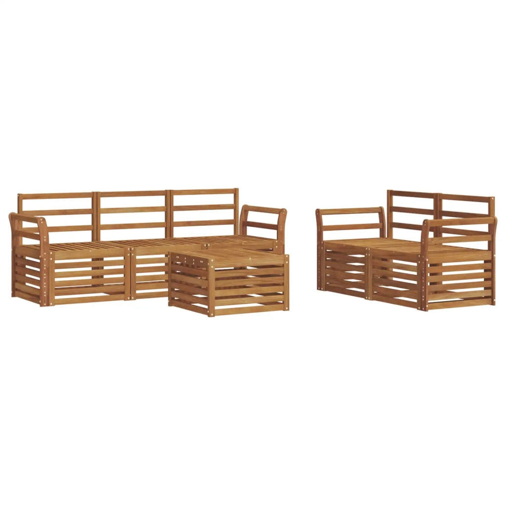 Set divani 6 pcs Naturale Legno di Acacia Massello