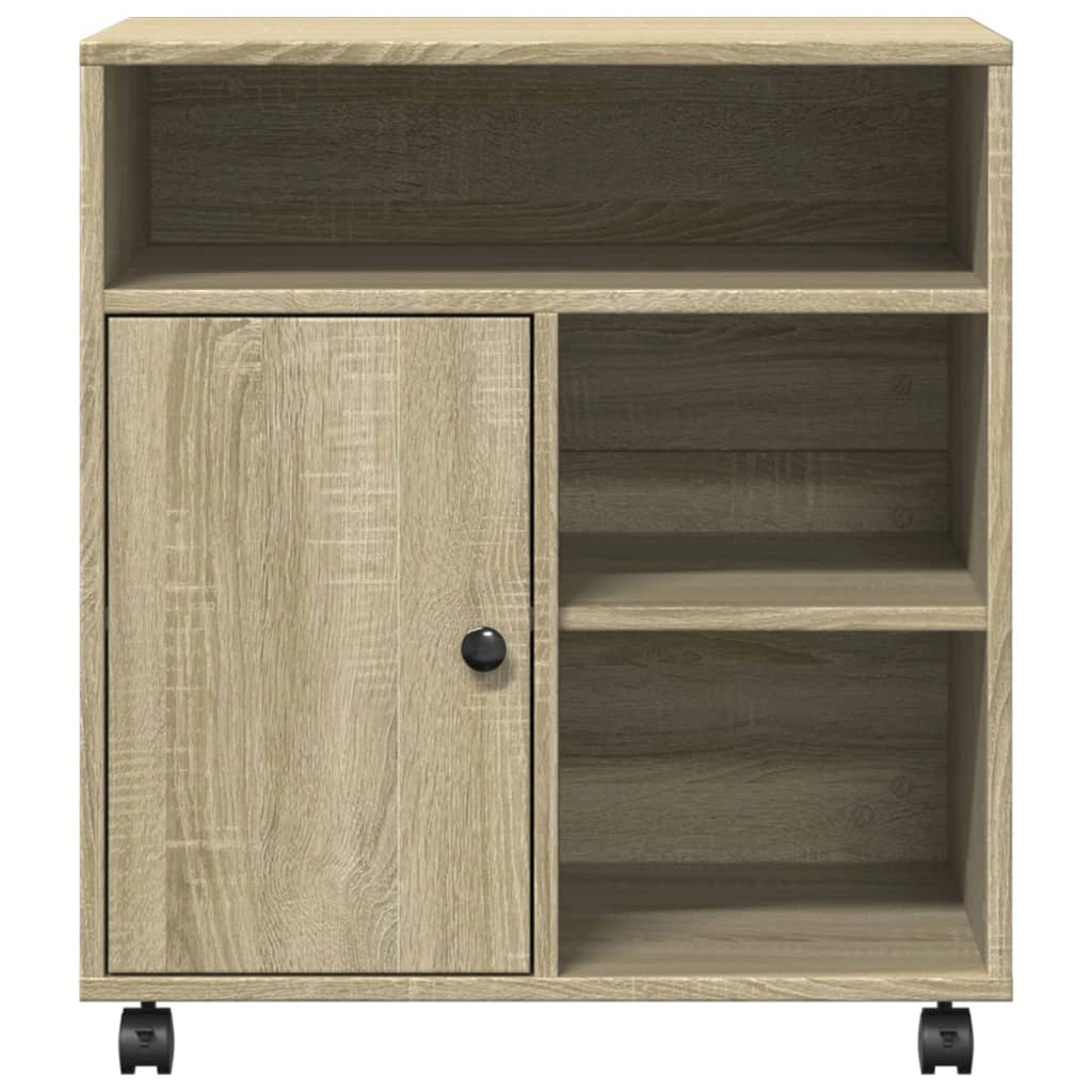 Supporto per stampante scrivania/mobile per ufficio con ruote rovere Sonoma 60 x 50 x 67 cm marrone 02_0044774