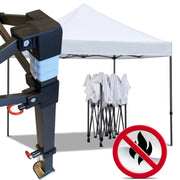 Gazebo 2x2m bianco certificato IGNIFUGO SENZA laterali pieghevole portatile estendibile richiudibile estensibile acciaio per fiere eventi stand chiosco tenda tendone mercato mercatino  