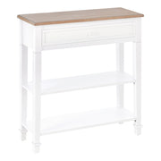 Tavolino da ingresso con 2 ripiani e cassetto ¨C zephmum ¨C 75.6x27.5x80.5 cm Bianco