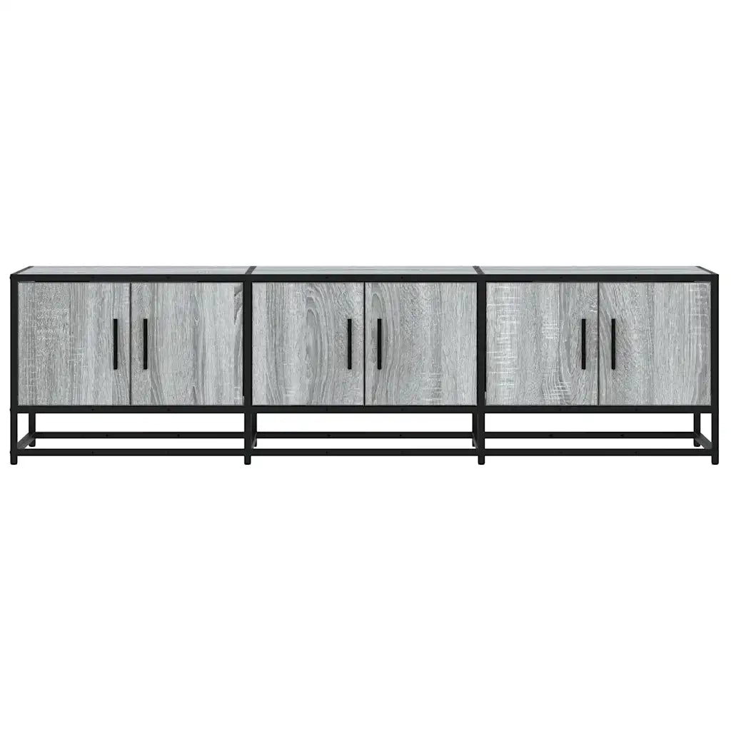 Mobile TV Grigio Sonoma 150x35x41cm in Truciolato e Metallo 848862
