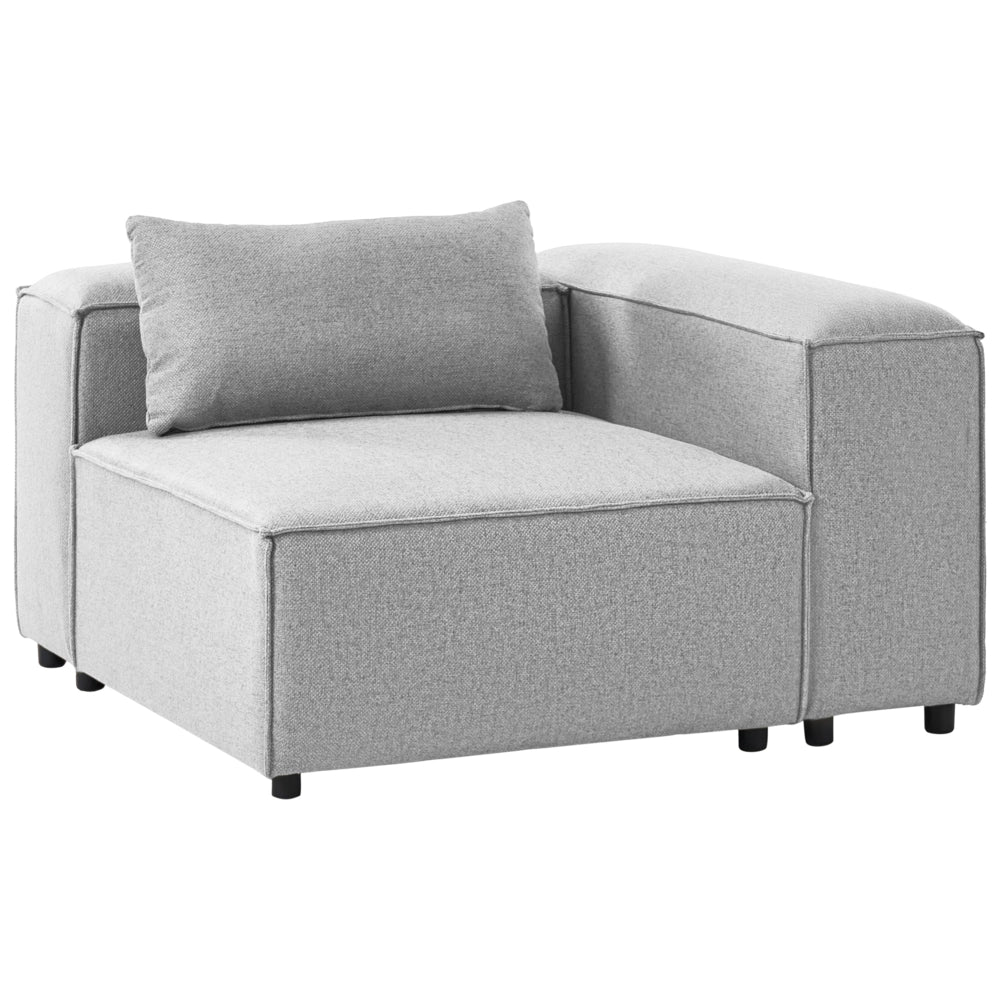 Divano angolare a 1 posto Modulo in ecopelle grigio Brande stile moderno