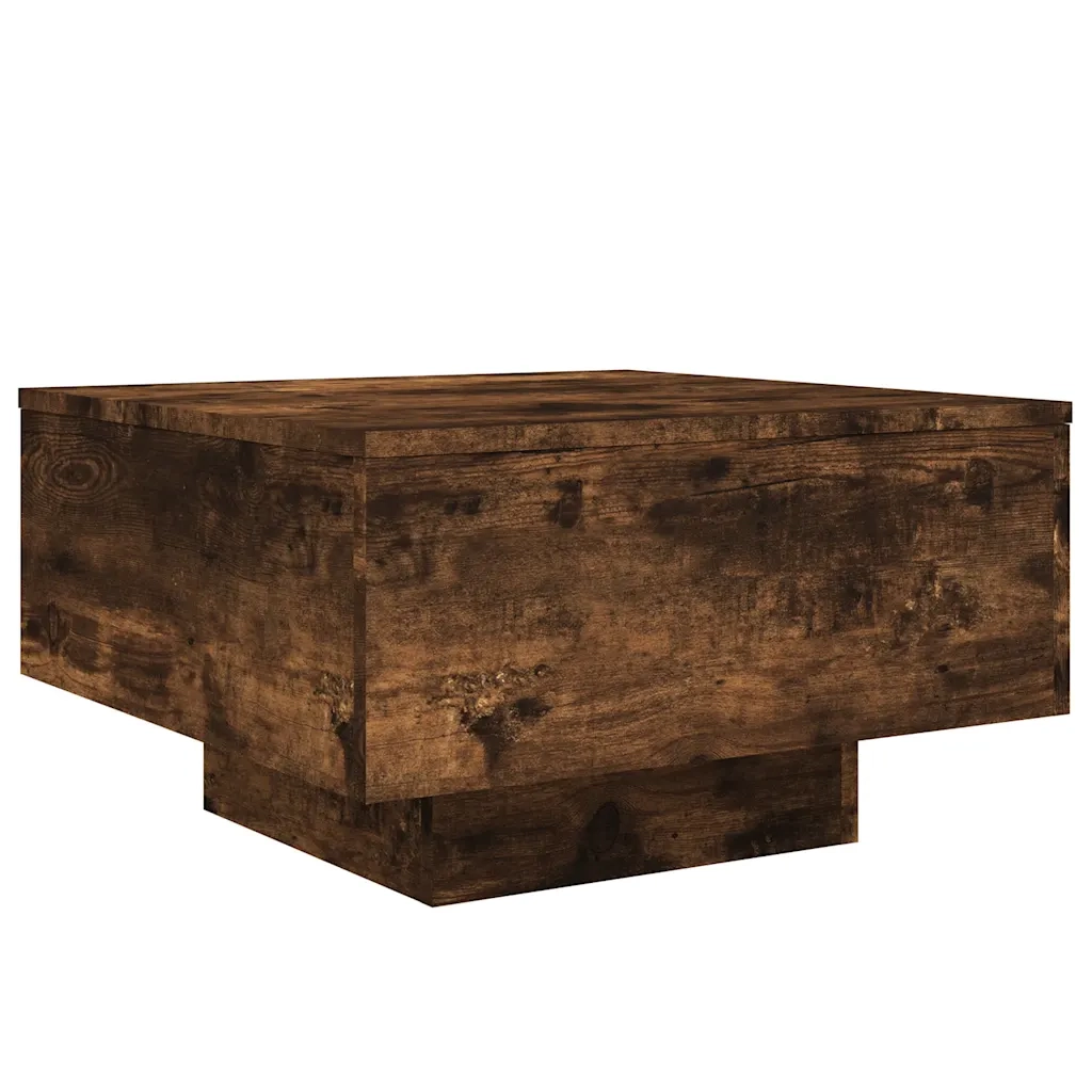 Tavolino da Salotto-Tavolino da soggiorno-Tavolo Rovere Fumo 55x55x31cm in Legno Multistrato