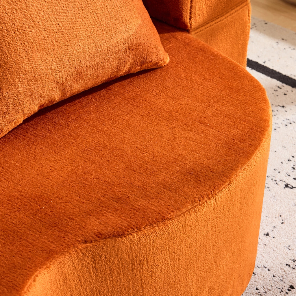 Sof¨¤ moderno arancione grande - Zephmum - Con 4 cuscini e schiuma ad alta densit¨¤